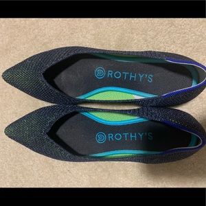 Rothy's Blue/Green Metallic Mermaid Limited Edition "The Point" Size 8